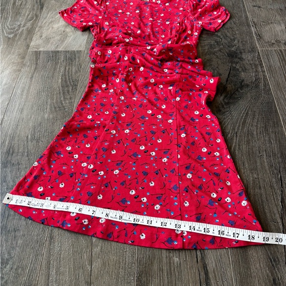 Free People Women’s XS Caroline Coral Red Floral Print Midi Dress - Picture 8 of 14